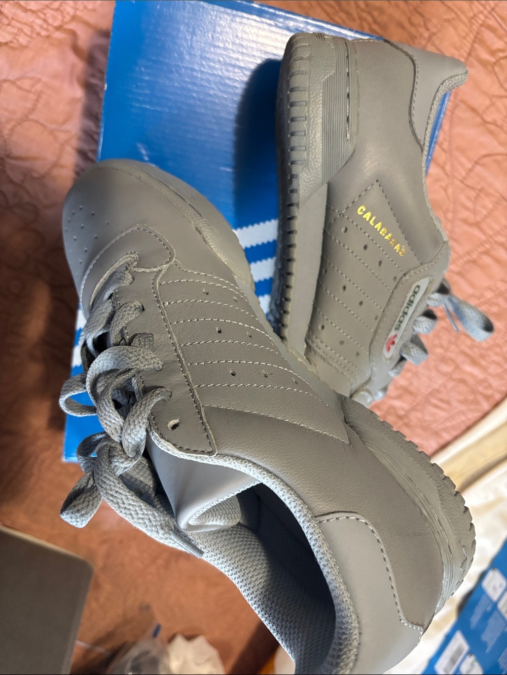 adidas Men’s Calabasas Sneakers in Grey with Gold Accent